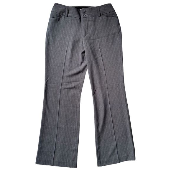 Eddie Bauer Blakely Fit Gray Pinstripe Bootcut Pants Women’s 12 NWOT Mid Rise - Picture 12 of 15